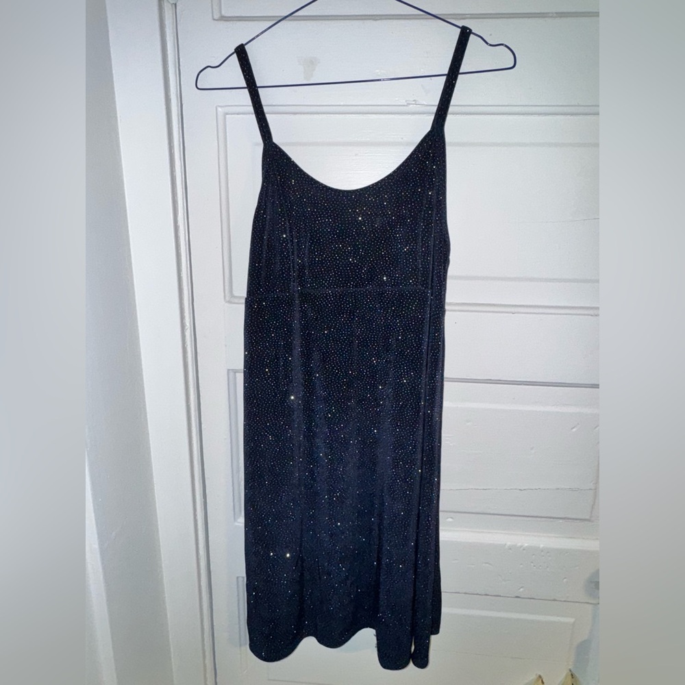 Elegant Vintage Beechers Brook Cami Navy Blue Shimmery Dress